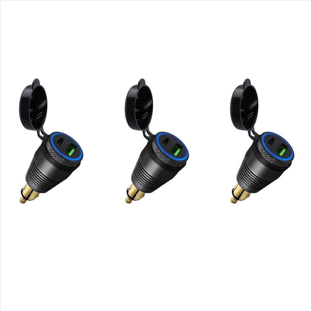 Motorcycle Din Charger To Qc3.0 Usb & Type C 30W Power Delivery 4853004620820