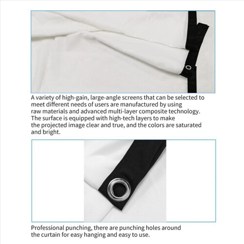 Tela de projetor para home theater branca dobrável anti-vinco (120 polegadas) 2