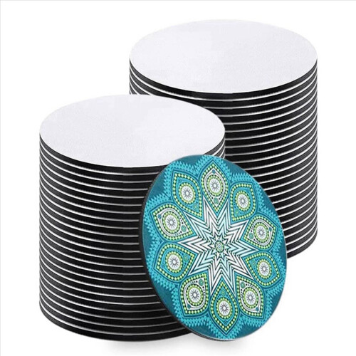 35Pcs Round Sublimation Blank Coasters Sublimation Blank Cup Mat 1