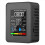 2X 5 in 1 Luchtkwaliteitsmonitor, USB oplaadbare CO2-detector Zwart 2