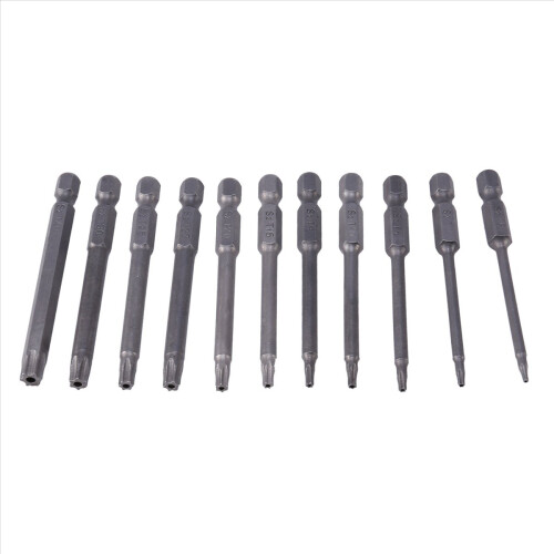 11Pcs 75Mm Magnetische S2 Stahl Schraubendreher-bits Hex Torx Kopf 2