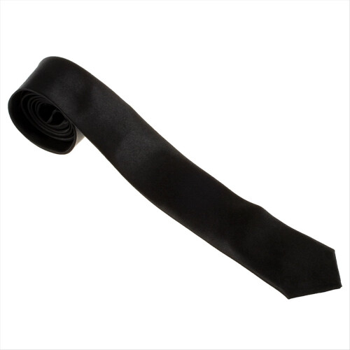 Cravatta unisex casual sottile e stretta - Nero 1