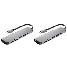 6 in 1 USB Type C Hub Adapter with 4K 30Hz -Multiport Reader