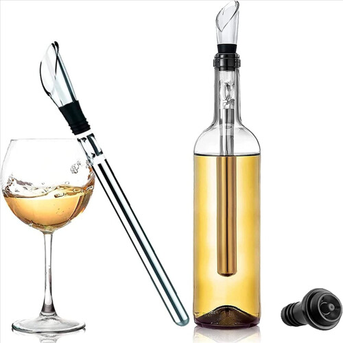 2 stk. vinkøler vinflaskekøler vinkøler pind vinkaraffel 2