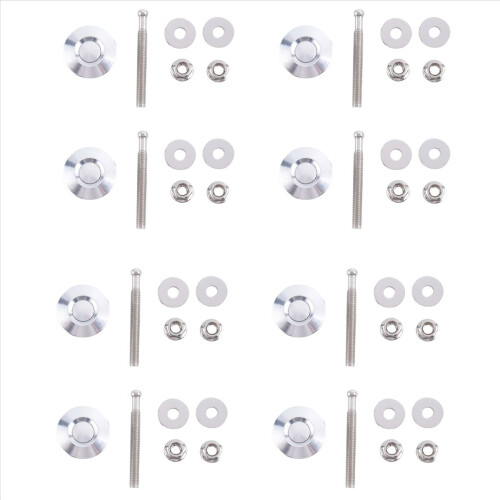 Long Push Button Quick Release Hood Pins Lock Clip Latch Bumper Kit 1