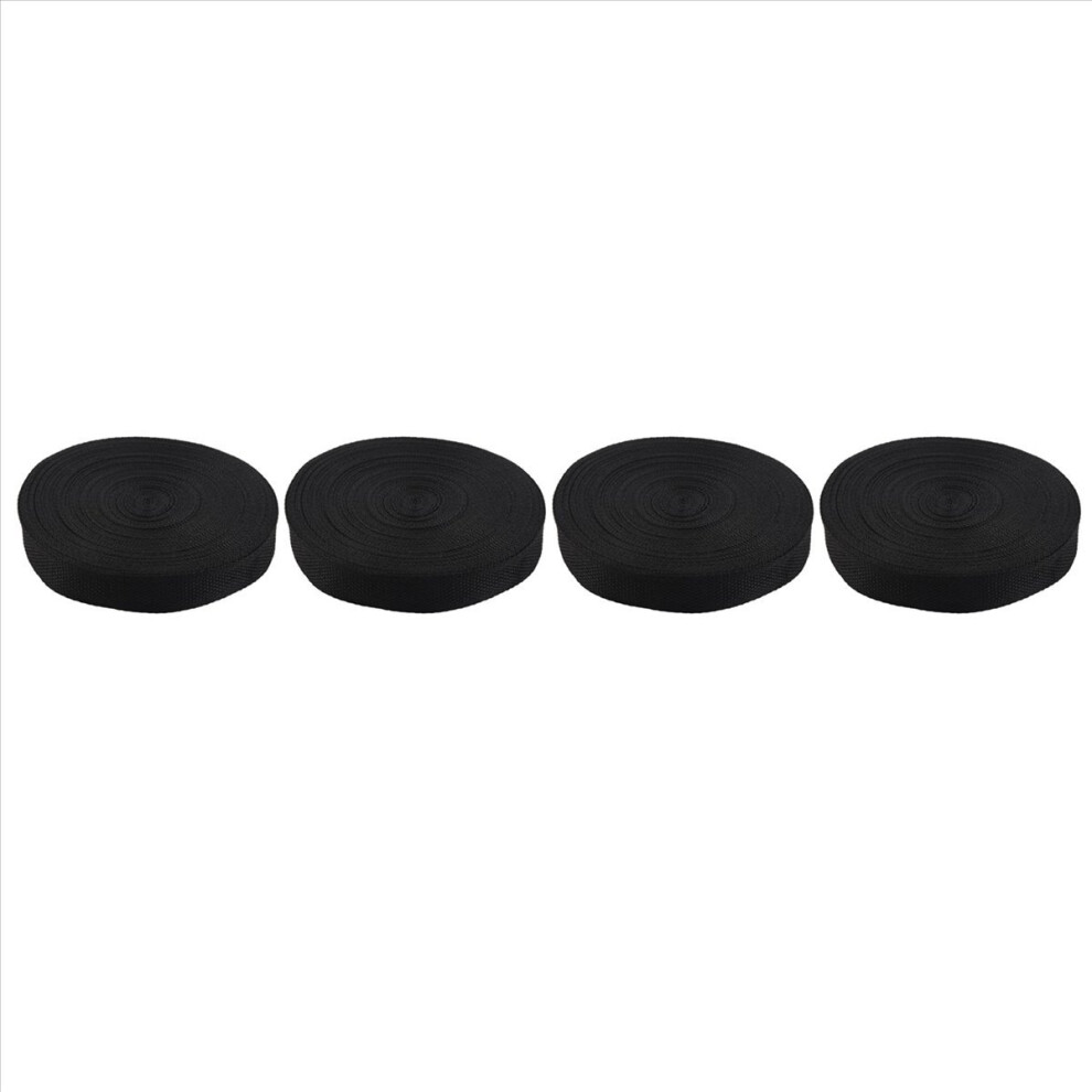 25 mm x 20 m rol nylon tape voor tassenriemen - zwart