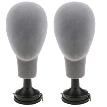 2x Foam Mannequin Hoofd Model Pruiken Display Houder Grijs