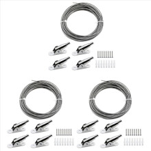 Cable de acero inoxidable recubierto de 2 mm, 3 x 10 m