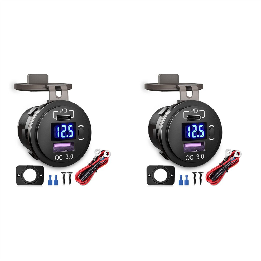 Car Dual Usb Charger Quick Charge Qc 3.0 & Pd Usb Charger Socket 4851216648168