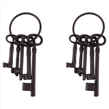 Set di chiavi per baule del tesoro dei pirati, portachiavi in stile antico (5 chiavi)