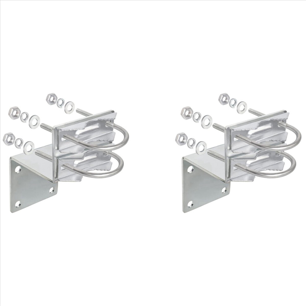 Antenna Pole Mount Bracket With Double U-Bolts Clamp V Jaw Bracket 4851216654404