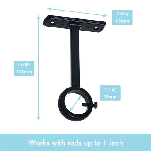 Ceiling Mounted Curtain Rod Brackets, Heavy Duty Ceiling Bracket