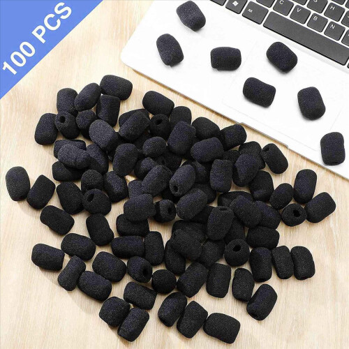 100 stk. mini-skummikrofonvindskjerm for headsetmikrofoner 2
