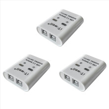 USB 2-inn 1-ut skriver, 2-port manuell KVM-omformer hvit