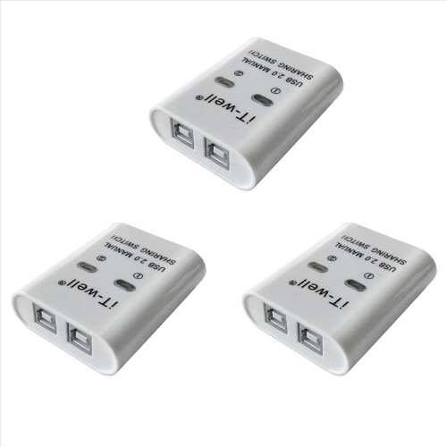 Εκτυπωτής USB 2 σε 1, Χειροκίνητος μετατροπέας KVM 2 θυρών, λευκό