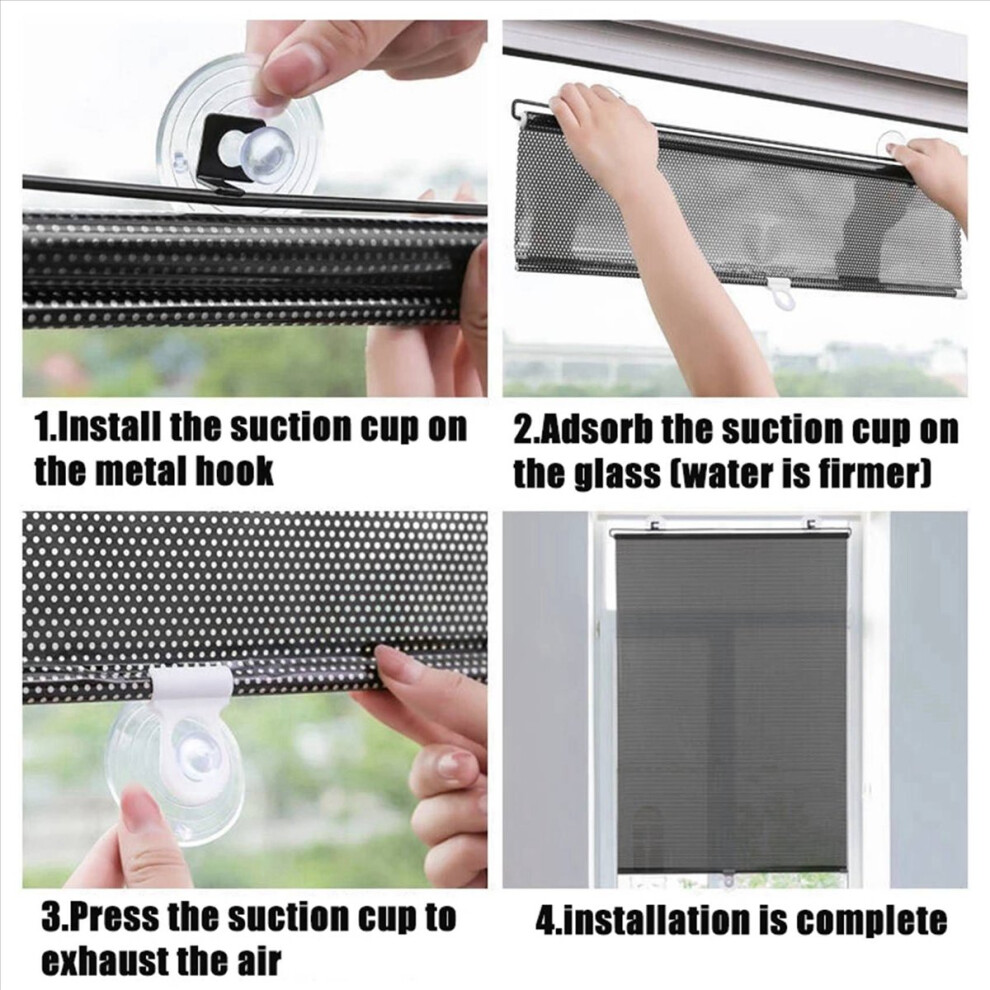 Sunshade Roller Blackout Suction Cup Blinds Curtains For Kitchen A 4851216655081