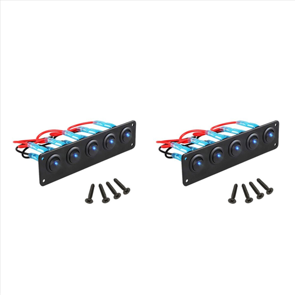 Rocker Switch Panel With 5 On-Off Pre-Wired Toggle Switches 4851216667459