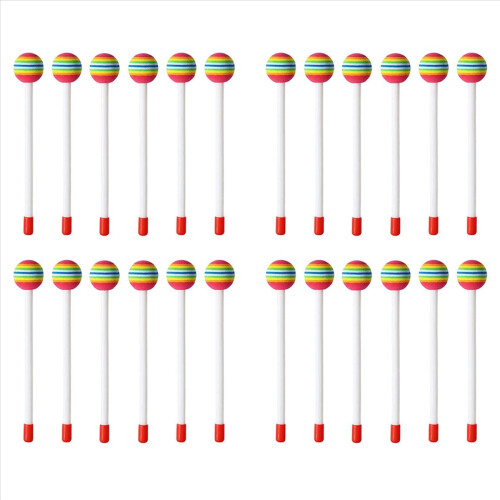 12 stk. Lollipop trommeklubber runde regnbuehammere 1