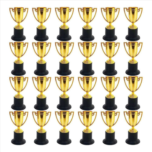 24-pakning mini-troféer for barn, plastgull-trofékopper 1