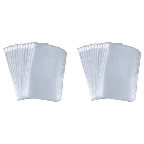 24 Pcs Binder Pockets A6 Size Binder for 6-Ring Notebook Binder Bags