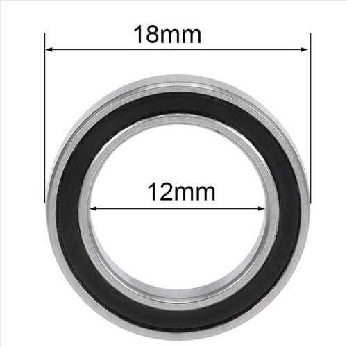 10 st 6701- 12x18x4 mm gummitätade spårkullager 1