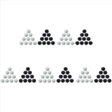 20 buc bile 16mm sticlă decor nuggets culoare jucărie negru alb