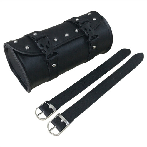 Motorrad Leder Universal Werkzeug Rollensattel Runde Tasche 1