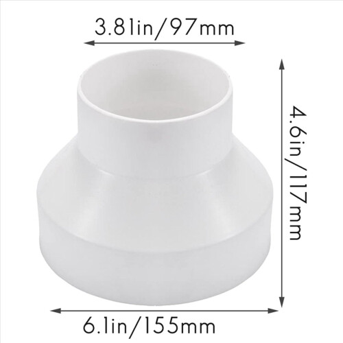 Ventilationsrörsreduceringsadapter Rörluftkanaladapter (150-100 mm) 2
