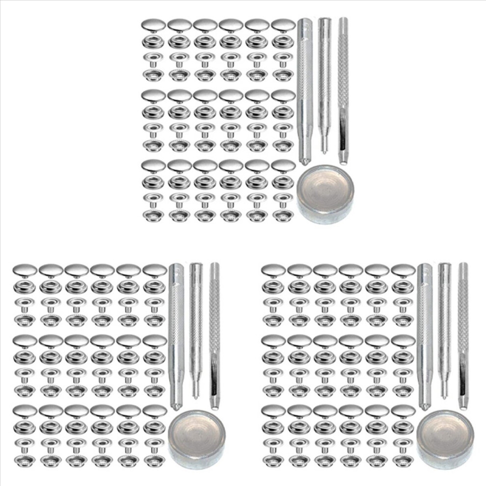 72Pcs 15Mm Stainless Steel Fastener Snap For Boat Canvas Silver 4851216685538