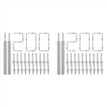 Doppelkopf-Sockelgewinde-Nagel, Sockelgewindeschrauben-Set