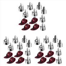 8 stuks roestvrijstalen vingerplectrums 4 stuks plastic duimplectrums