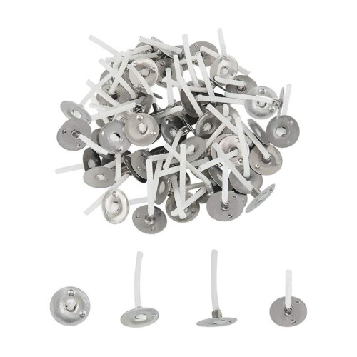 500 pavios de vela de 1 polegada com abas de metal 1