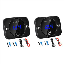 2X 12V Spannung Gauge DC12V 24V Wasserdicht für Boot Marine Lkw ATV