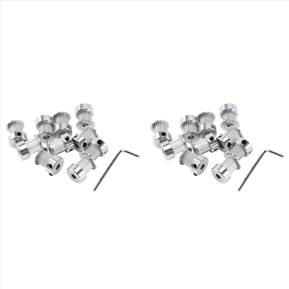 20 Teeth 2Gt Timing Synchronous Pulley Bore 5Mm For Width 10Mm 10Pcs 4851216601927