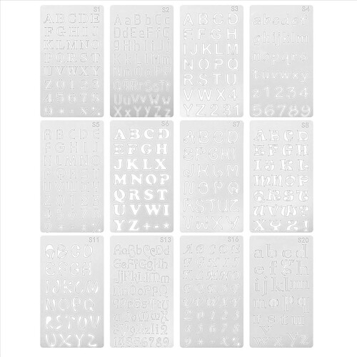12 Pcs Alphabet Stencils Reusable Letter Painting Stencils Plastic 1