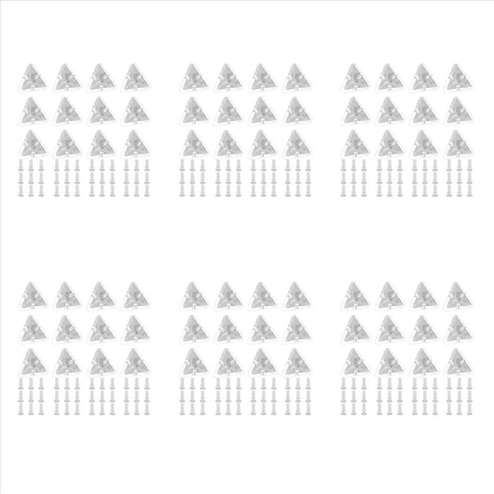 12Pcs Acrylic Corner Brackets With Semitransparent Screws Clear 4851216609442