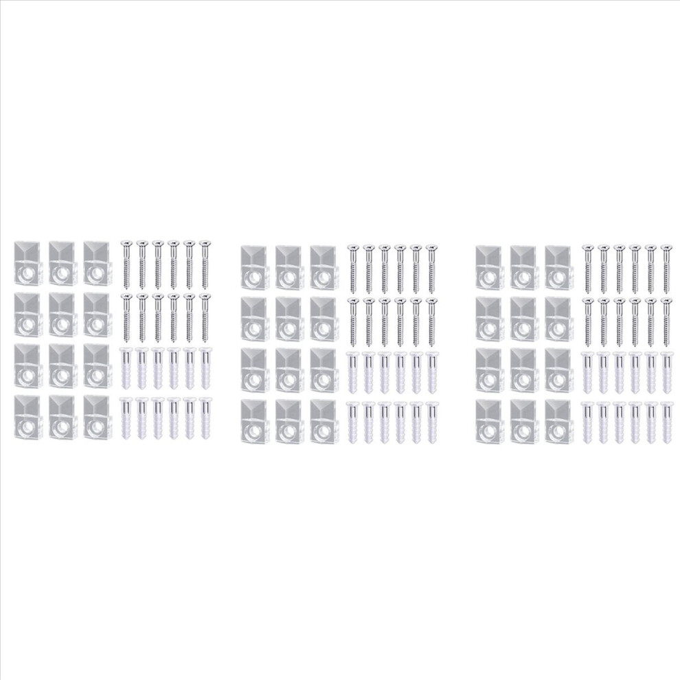 22 Sets Mirror Holder Clips Kit Crystal Clear Plastic Glass Retainer 4851216612992