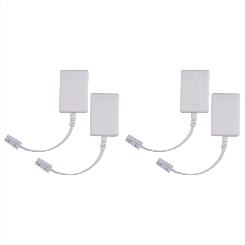Bt Plug To Adsl Rj11 Broadband Internet Microfilter Splitter 4 Pack 4851216614255