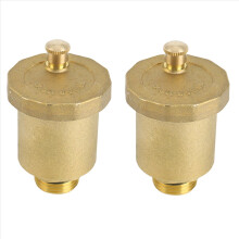 2x Automatische ontluchtingsklep van messing, 1/2 inch buitendraad voor verwarming