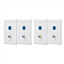 2 pachete de prize Ethernet coaxiale cu placă de perete cu 1 port Cat6