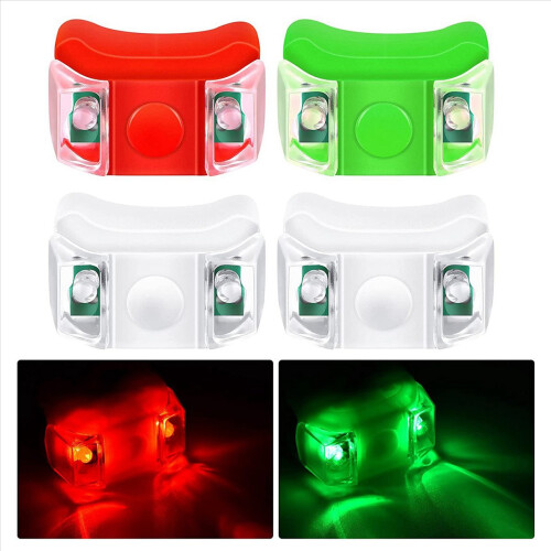 4 x Φώτα LED για Σκάφος, Γιοτ, Ποδήλατο, Τρέξιμο, Ψάρεμα (Κόκκινο, Πράσινο, Λευκό) 1