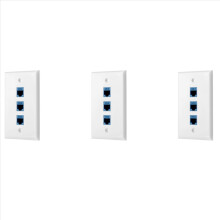 Placă de perete Ethernet cu 3 porturi, pachet 1, placă de perete RJ45 cu RJ45