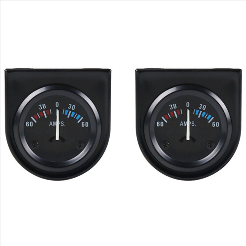 52mm 12V Auto LED Pointer Auto Boot AMP Meter Gauge 60-0-60 AMP Schwarz