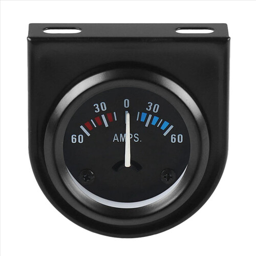 52mm 12V Auto LED Pointer Auto Boot AMP Meter Gauge 60-0-60 AMP Schwarz 1
