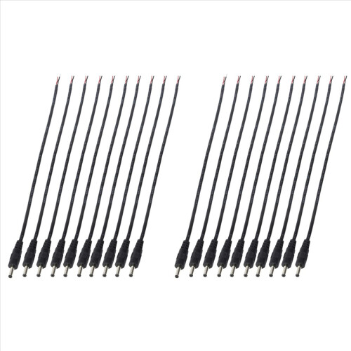10er-Pack DC-Stromstecker auf blankes Kabel 3,5 x 1,35 mm für Gleichstrom