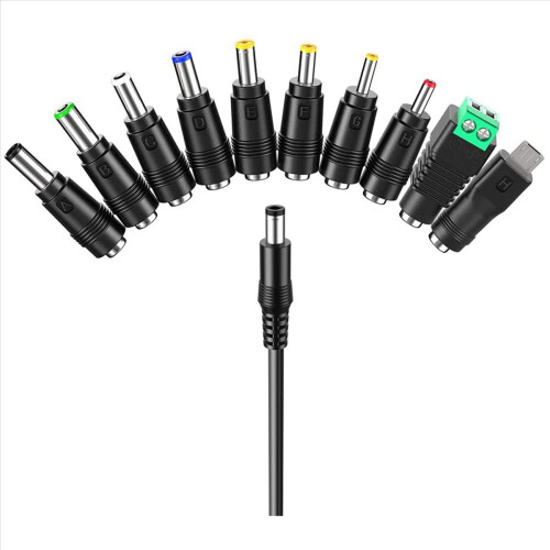 USB To DC Power Cable with 10 Interchangeable Plug Connectors Adapter 2