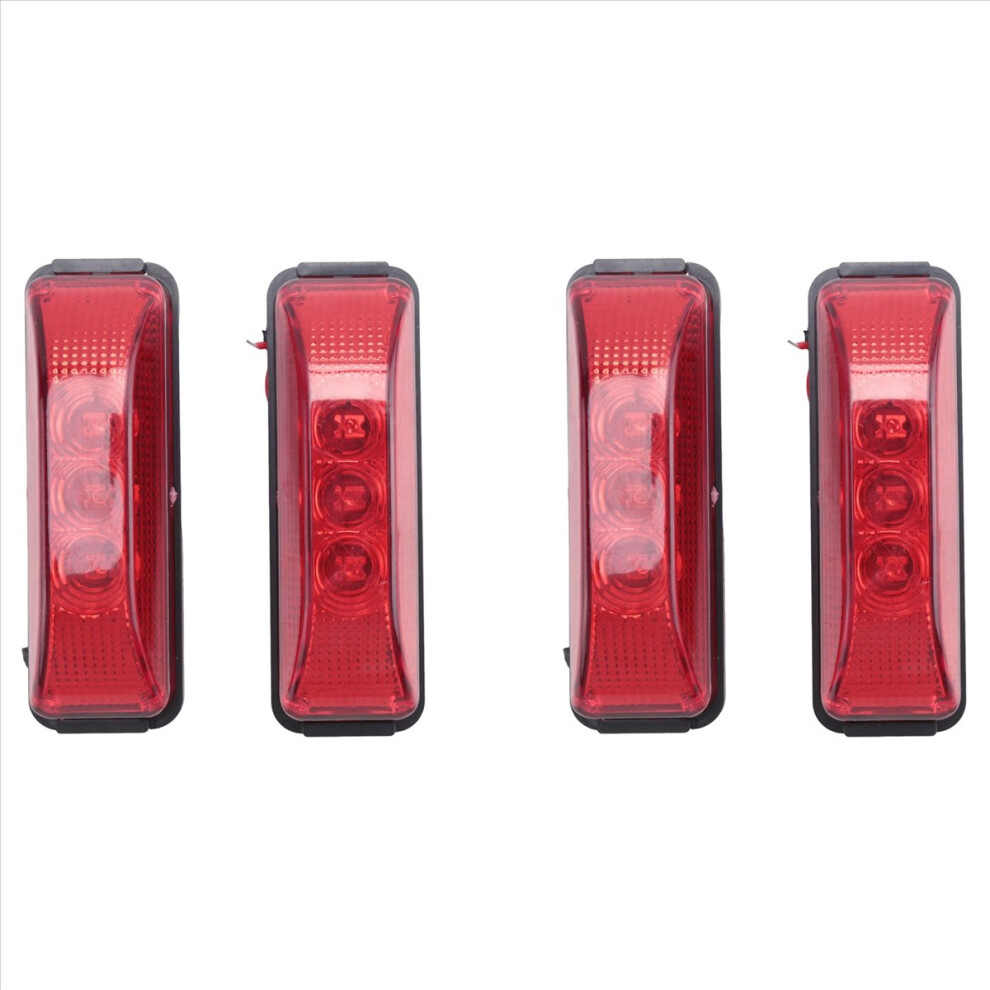 2Pcs 24V 3.9Inch 3 Led Truck Trailer Led Side Marker Lights Red/Light 4852508267081