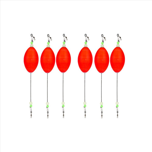 6-pack visdobbers met popping cork voor rode forel