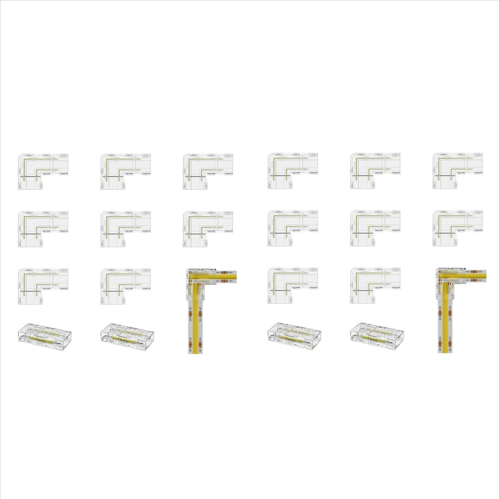8Mm Connector 16Pc L-Shaped/Corner Connector,4Pc Gapless Connectors 4852508274102