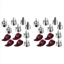 8 stuks roestvrijstalen vingerplectrums 4 stuks plastic duimplectrums